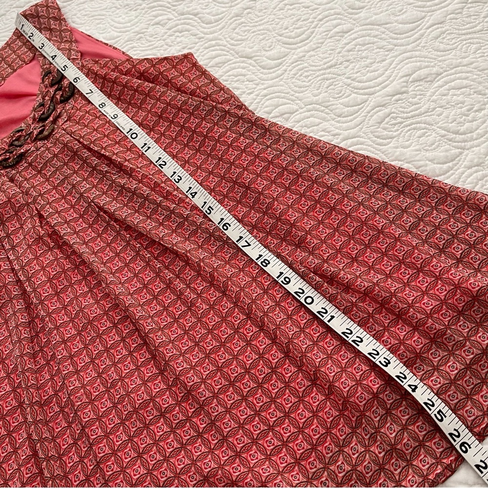 Roz & Ali Top Sleeveless Geometric Print Embellished Neckline Size M - Picture 10 of 14